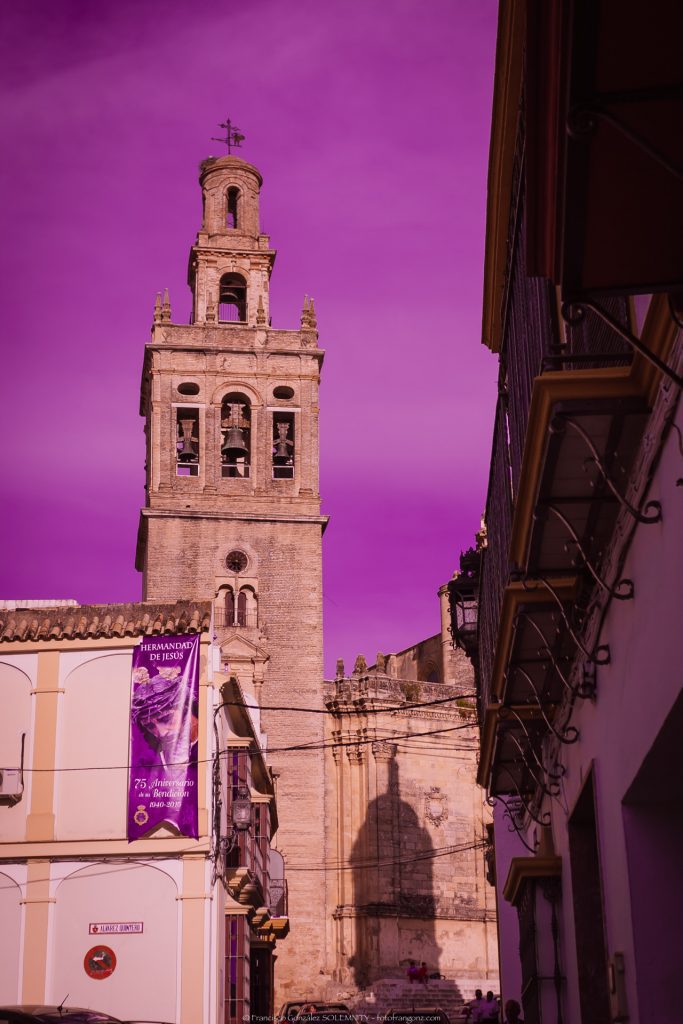 BellTower of The church of San Miguel Arcángel in Moron de la Frontera Seville Andalusia south of Spain