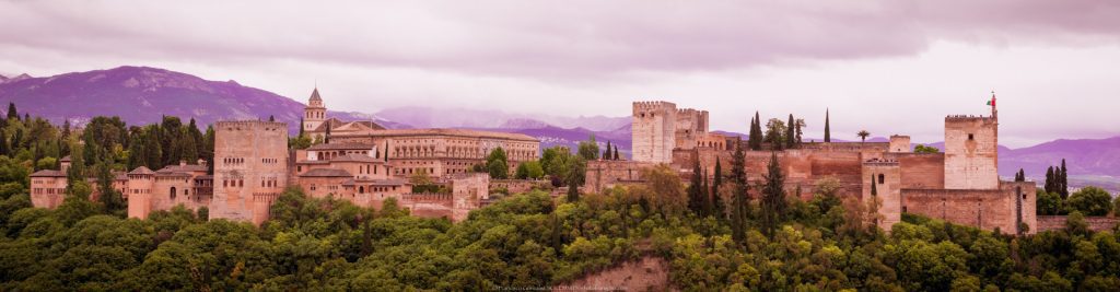 Panoramic view of the Alhambra in Granada seen from the Mirador de San Nicolás in the Albaicín neighborhood by Francisco González SOLEMNITY